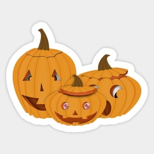 Carved Pumpkins - Happy Halloween Sticker